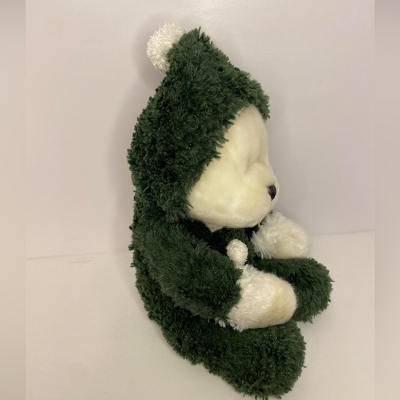 Heritage Collection By Ganz Christmas Teddy Bear Green Suit With Hood Rare HTF - Picture 7 of 15
